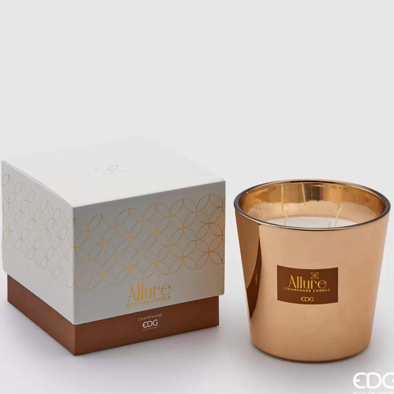 * Addobbi Di Natale | Candela Profumata Allure 13.5Xh12Cm Champagne