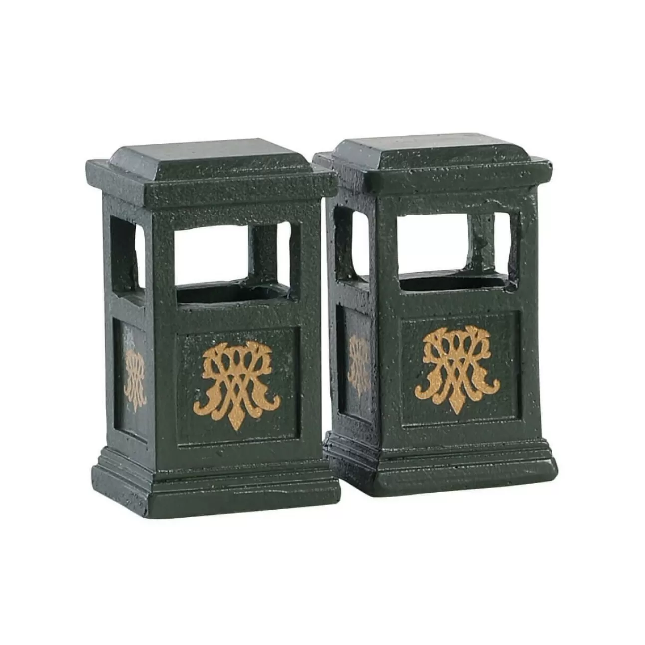 LEMAX Lemax | Cestini Portarifiuti - Green Trash Can, Set Of 2