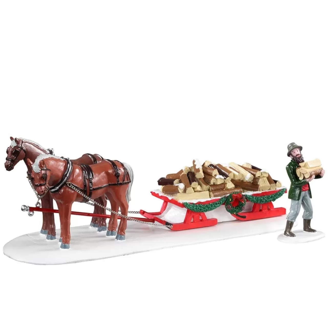 LEMAX Lemax | Consegna Della Legna - Firewood Delivery, Set Of 2