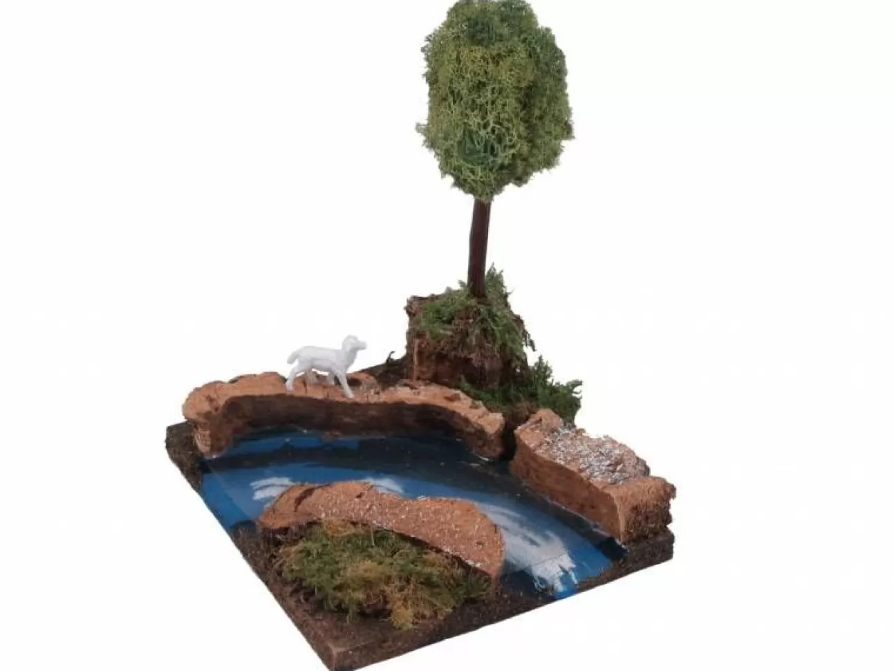 * Mondo Presepistica | Curva Di Fiume Con Albero 14X14X14Cm