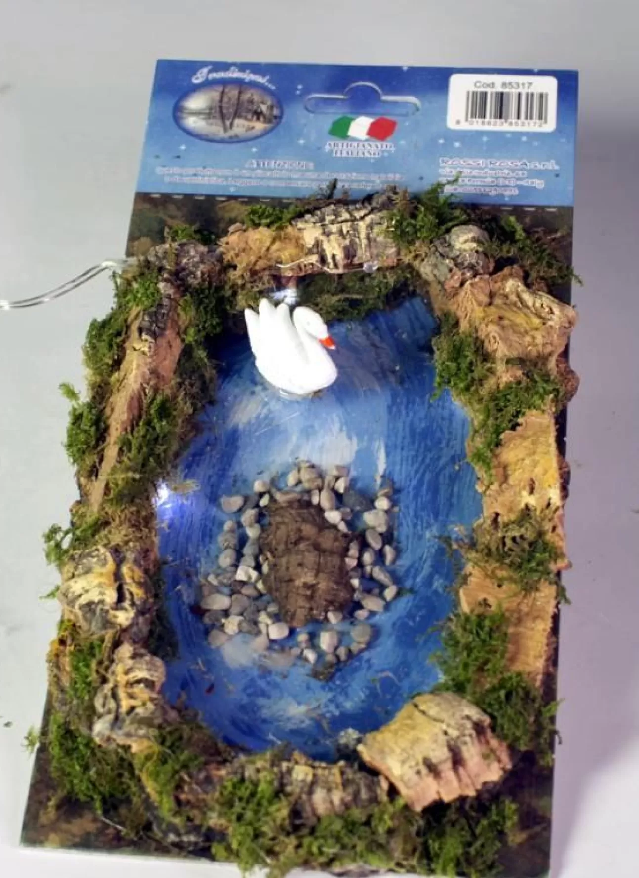 * Mondo Presepistica | Lago Con Cigno E Luci A Batteria 20X12Cm