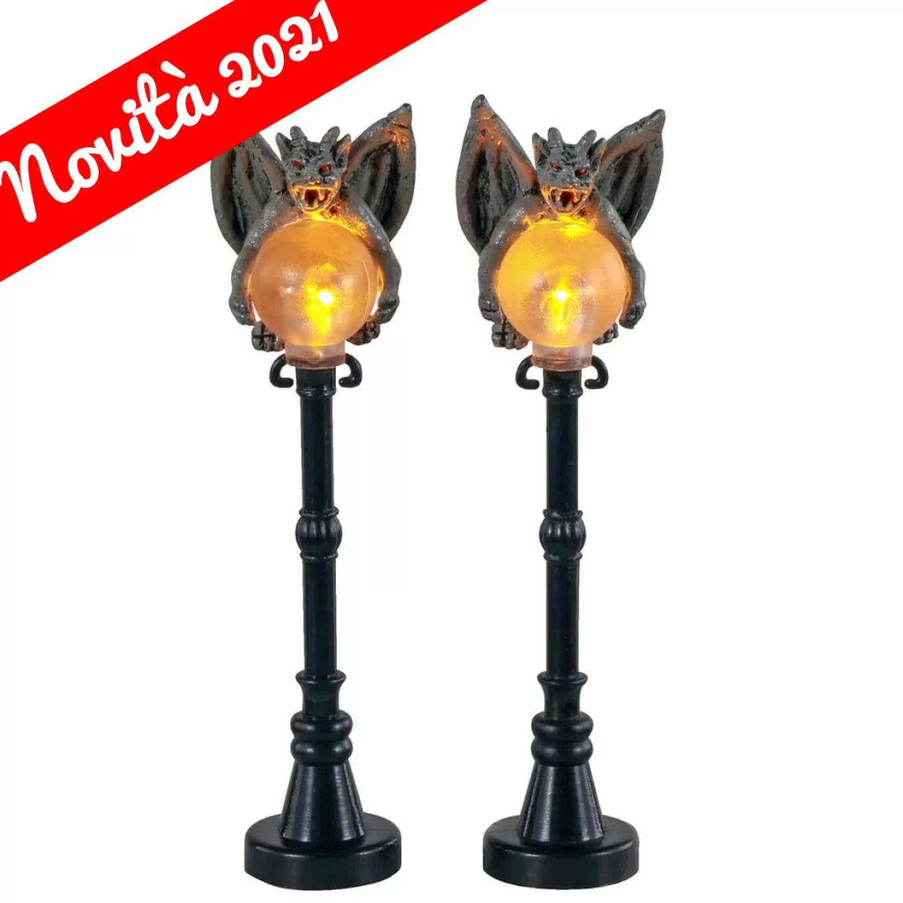 LEMAX Lemax | Lampioni Gargoyle - Gargoyle Lamp Post, Set Of 2