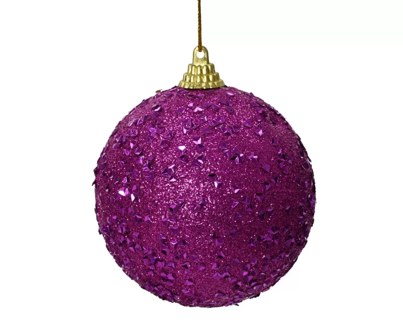 * Addobbi Di Natale | Pallina Di Natale D.8Cm Viola Con Glitter