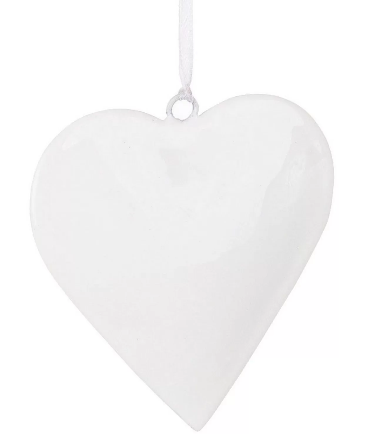 * Addobbi Di Natale | Pendaglio Shyla Cuore Bianco In Metallo 10X10Cm