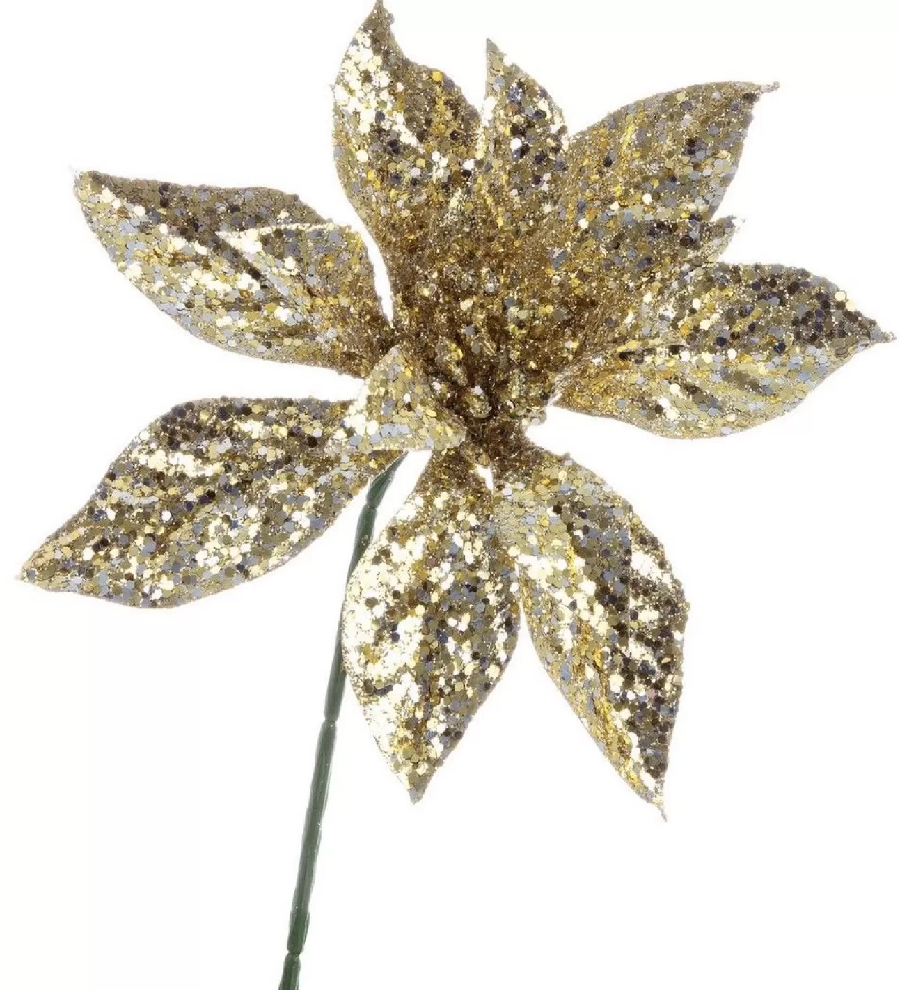 * Addobbi Di Natale | Pick Poinsettia Oro H22,5Cm