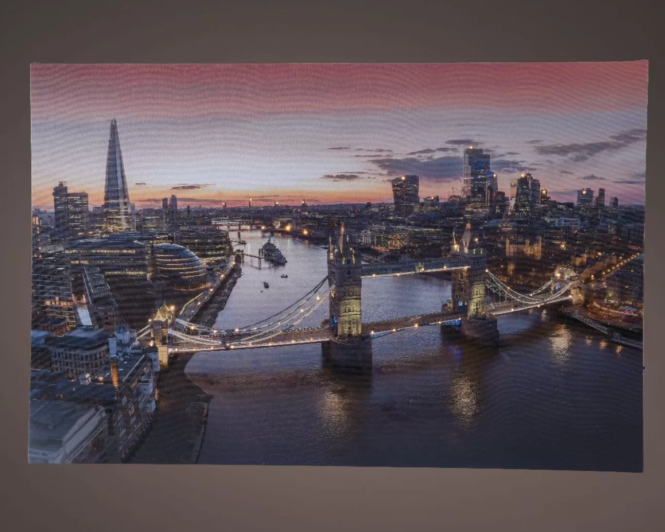 * Addobbi Di Natale | Quadro Scena A Led Tower Bridge Londra H38Cm