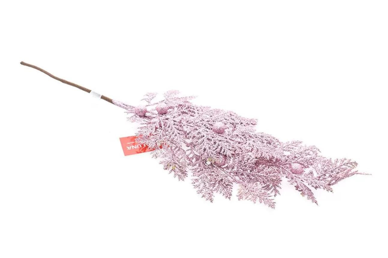 * Addobbi Di Natale | Ramo Con Glitter 58Cm Rosa