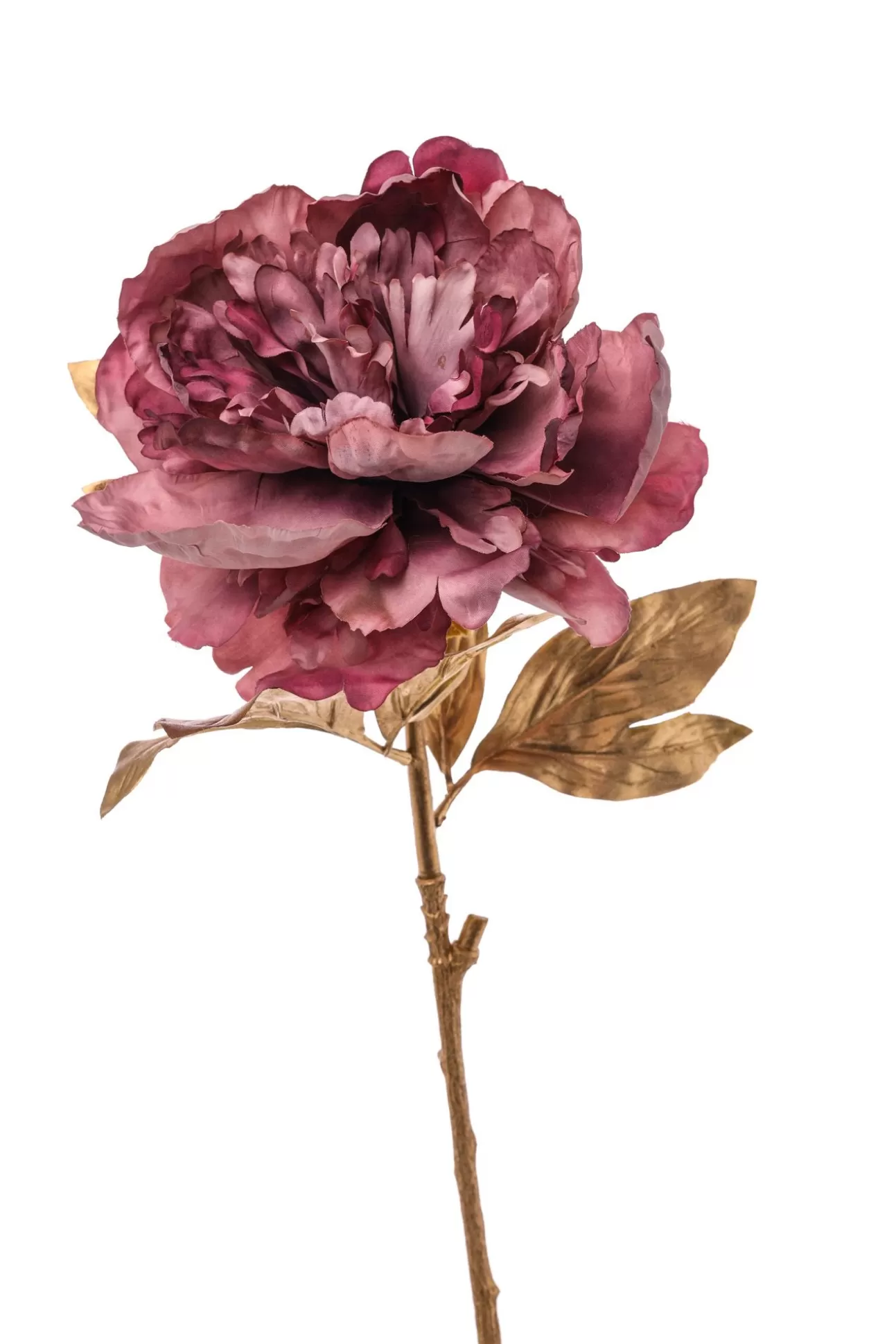 * Addobbi Di Natale | Ramo Oro Con Peonia Rosa 70Cm