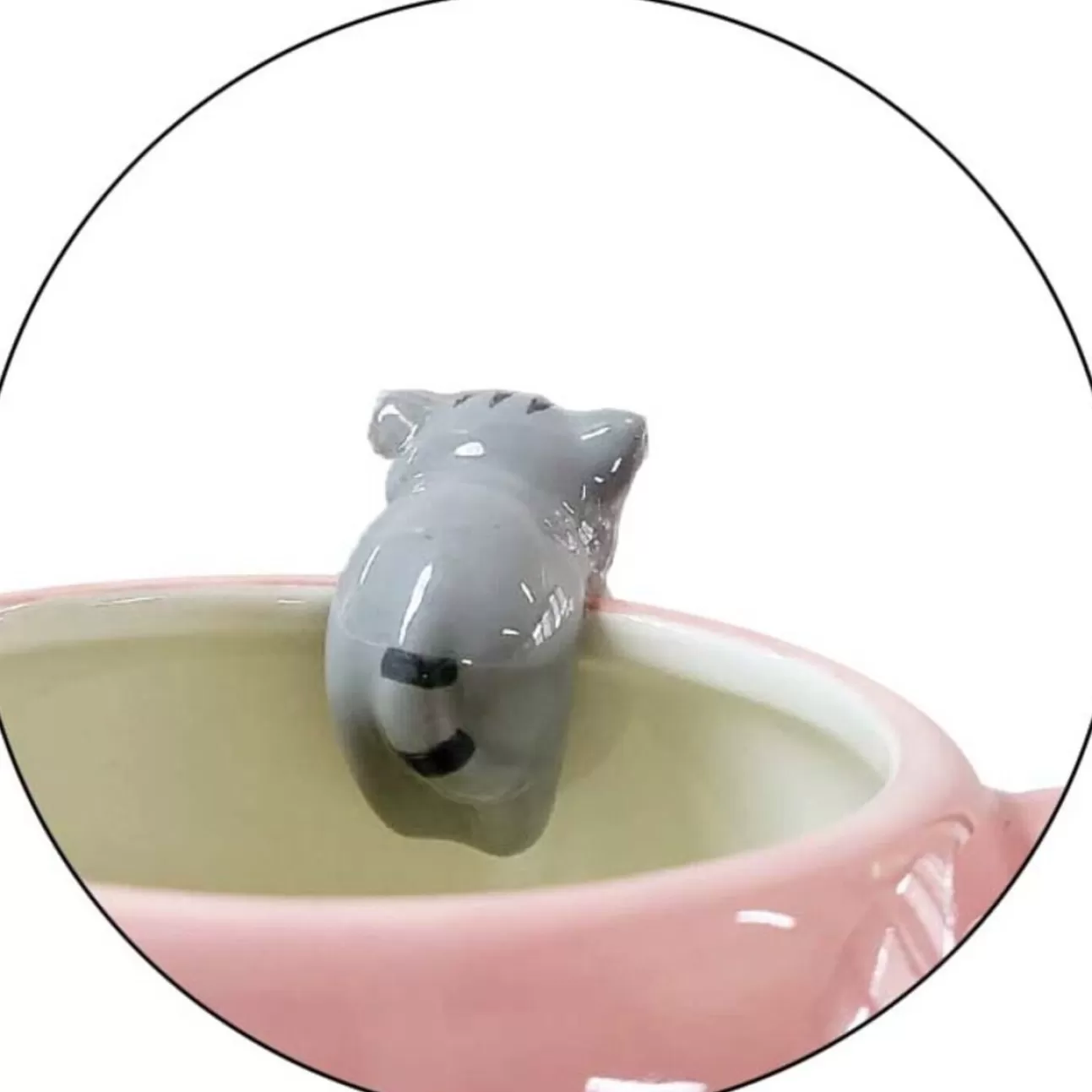 * Tavola Natalizia | Tazza Mug Rosa Con Gattino 3D 14Cm