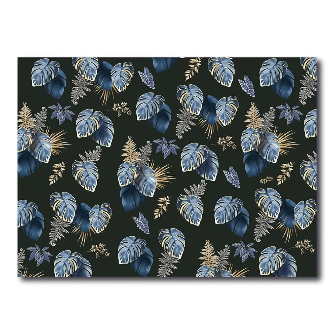 * Addobbi Di Natale | Tovaglietta Americana Foglie Blu 45X30Cm